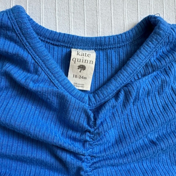 Kate Quinn Modal Lake Blue Long Sleeve Dress 18-24 Month - Picture 2 of 4